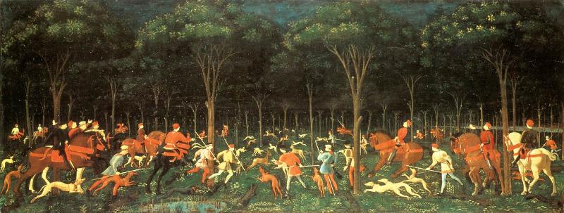 UCCELLO, Paolo The Hunt in the Forest aer oil painting image